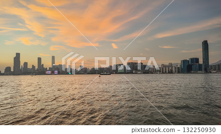 Oct 17 2025 Twilight Glow Over Hong Kong Victoria Harbour 132250930