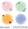 Round frame material for spring, summer, autumn and winter with seasonal illustrations 132251016