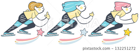 速度滑冰（團體追逐賽）－攜手前進－團隊和諧合作的力量 132251272