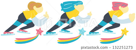 Speed Skating (Team Pursuit) - Combining Diverse Strengths - Progress of a Team with Harmonious Individuality 132251273