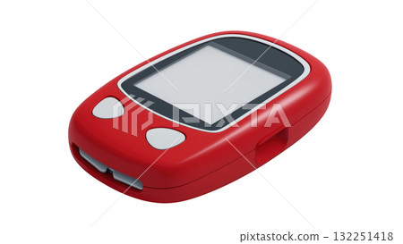 A red diabetes management device is shown in detail, created AI, PNG A red diabetes management device is shown in detail, created AI, PNG 132251418