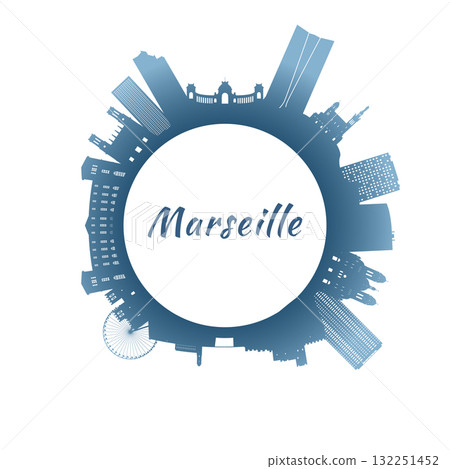 Marseille skyline with colorful buildings. Marseille skyline with colorful buildings. 132251452
