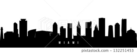 Vector silhouette illustration of Miami City  132251453