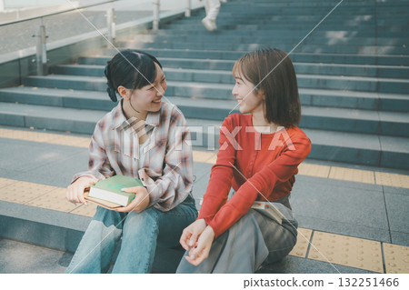 Female college campus life Female college campus life 132251466