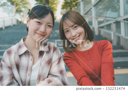 Female college campus life 132251474