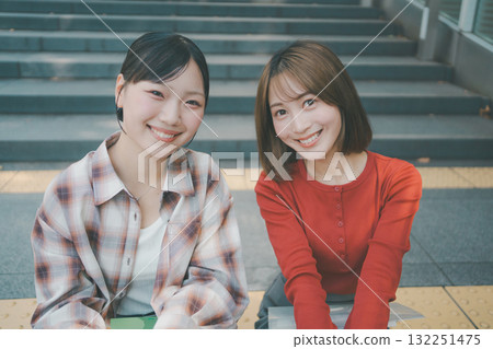 Female college campus life 132251475