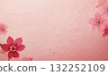 Pale pink handmade Japanese paper texture with spring cherry blossoms 132252109