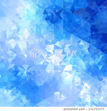 藍色多邊形摘要背景與分散的發光燈 132252377
