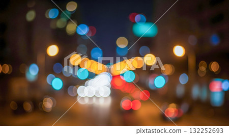 Abstract background of colorful city lights bokeh for night, celebration, or festive concept Abstract background of colorful city lights bokeh for night, celebration, or festive concept 132252693