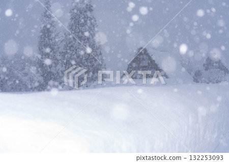 【大雪素材】白川鄉降雪量創歷史新高的雪景【岐阜縣】 132253093