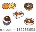 Popular Korean delicacies (bingsu, tteokbokki, Han River ramen, bagels, Greek yogurt) 132253658