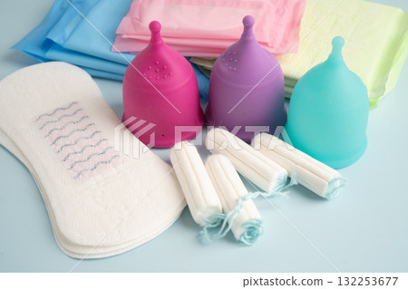 Sanitary hygiene set for woman menstrual period cycle protection. Sanitary hygiene set for woman menstrual period cycle protection. 132253677