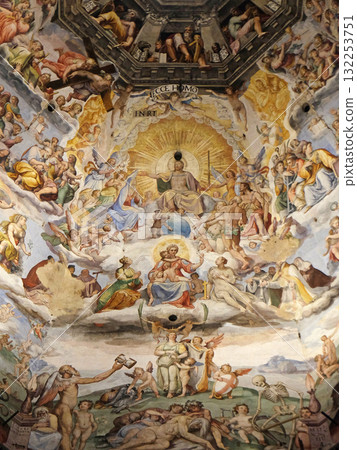 Last Judgment, fresco by Giorgio Vasari in the Cattedrale di Santa Maria del Fiore (Cathedral of Saint Mary of the Flower), Florence, Italy Last Judgment, fresco by Giorgio Vasari in the Cattedrale di Santa Maria del Fiore (Cathedral of Saint Mary of the Flower), Florence, Italy 132253751