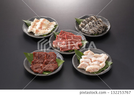A collection of 5 types of hormone meat for yakiniku A collection of 5 types of hormone meat for yakiniku 132253767