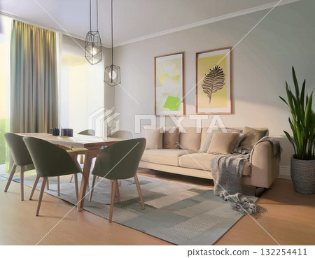 帶沙發的起居室 132254411