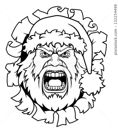 Angry Santa Claus Father Christmas Cartoon Mascot Angry Santa Claus Father Christmas Cartoon Mascot 132254499