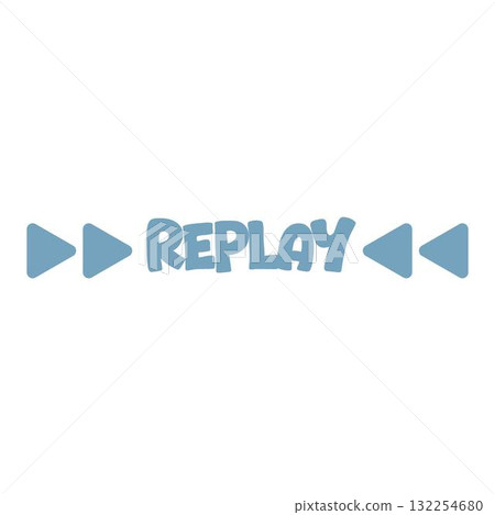 Replay text rewind effect, futuristic design 132254680