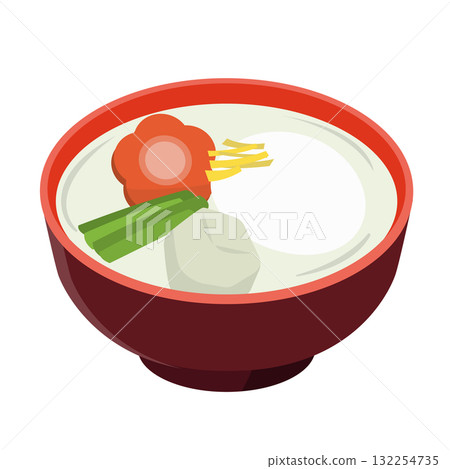 關西風味白味噌雜煮插畫 關西風味白味噌雜煮插畫 132254735
