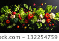Fresh vegetables floating in air with vivid textures 132254759