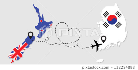 Airplane travel from New Zealand to South Korea Airplane travel from New Zealand to South Korea 132254898