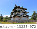 Hirosaki Castle in Hirosaki, Aomori, Japan. The only Edo era feudal castle left in northeastern Japan 132254972