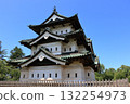 Hirosaki Castle in Hirosaki, Aomori, Japan. The only Edo era feudal castle left in northeastern Japan 132254973