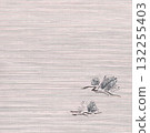 Gray horizontal striped fabric, pine needles 132255403