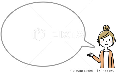 Explain young lady balloon 132255469