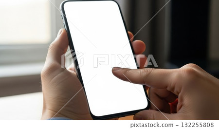 Smartphone white screen mockup Smartphone white screen mockup 132255808