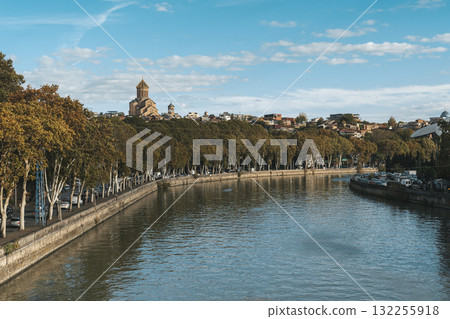 Panoramic View of Tbilisi and Kura River. Tourism and Travel 132255918