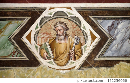 Saint Peter, fresco in the Santa Maria Novella Principal Dominican church in Florence, Italy 132256066
