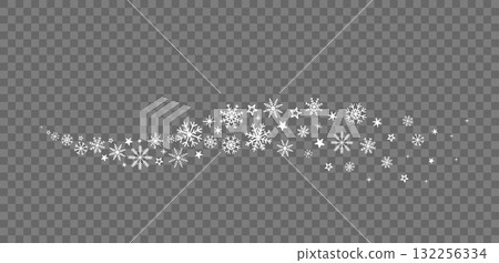 Winter snowflakes border with flakes, snow and stars Winter snowflakes border with flakes, snow and stars 132256334
