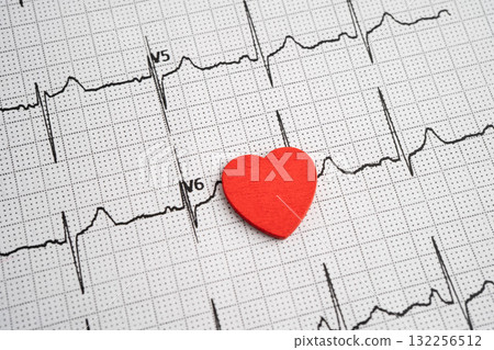 Electrocardiogram ECG, heart wave, heart attack, cardiogram report. Electrocardiogram ECG, heart wave, heart attack, cardiogram report. 132256512