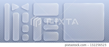 Glass liquid UI elements set 132256523