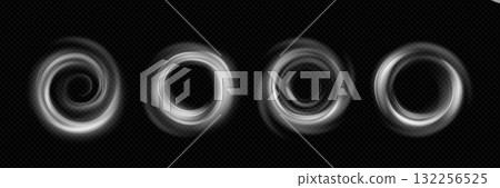 Wind swirl circles set on transparent background Wind swirl circles set on transparent background 132256525