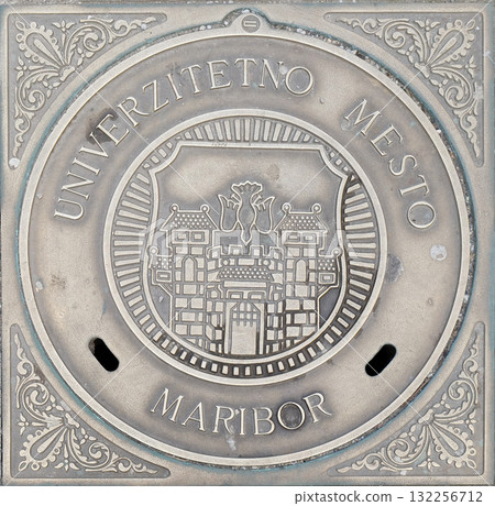 Hatch cover with the coat of arms of Maribor, Slovenia Hatch cover with the coat of arms of Maribor, Slovenia 132256712