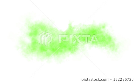 Green smoke swirl with glowing vapor effect on transparent background perfect for fantasy visuals, toxic themes and natural motion graphics 132256723