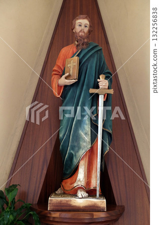 Saint Paul the Apostle statue in St Paul's Cathedral in Tirana, Albania 132256838