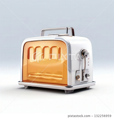 an AI Image Generator, Retro-Style Toaster with Unique Design and Vibrant Orange Accents an AI Image Generator, Retro-Style Toaster with Unique Design and Vibrant Orange Accents 132256959