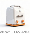 an AI Image Generator, Retro-Style Toaster with Unique Design and Vibrant Orange Accents 132256963