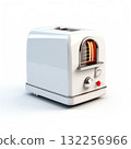 an AI Image Generator, Retro-Style Toaster with Unique Design and Vibrant Orange Accents 132256966