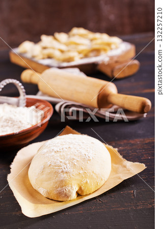 Fresh dough on a board Fresh dough on a board 132257210