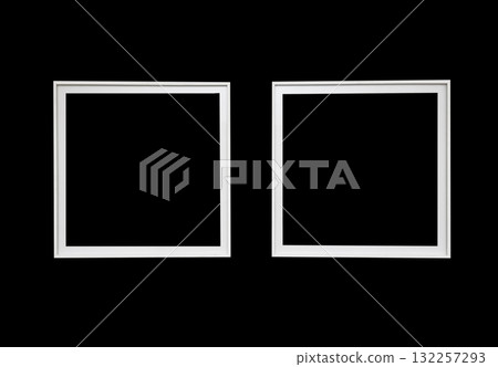 Frame picture in stylish modern design. Black square mirror shape with wooden border offers clean Frame picture in stylish modern design. Black square mirror shape with wooden border offers clean 132257293