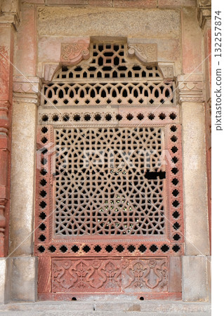 Carved window at Isa Khan's Tomb. Humayun's Tomb complex, Delhi, India. 132257874