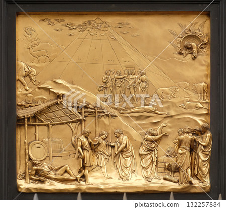Florence cathedral, Baptistry of Saint John, Gates of Paradise, The Story of Noah, Florence, Italy 132257884