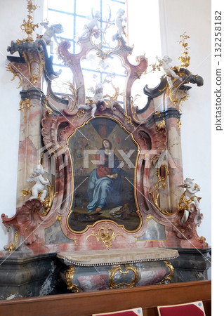 Seven Sorrows of the Virgin Mary, altar in Benedictine monastery church in Amorbach, Germany Seven Sorrows of the Virgin Mary, altar in Benedictine monastery church in Amorbach, Germany 132258182