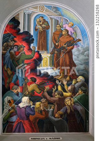 Frescoes that depict the persecution of religion in socialist Albania, Franciscan church in Shkoder, Albania Frescoes that depict the persecution of religion in socialist Albania, Franciscan church in Shkoder, Albania 132258268