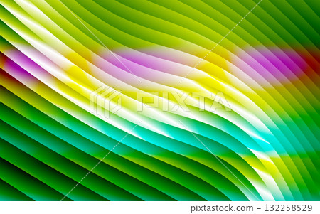 pastel luminous abstract background with ribbed glass curves and smooth holographic gradient blend, elegant and vibrant design for creative digital artworks 132258529
