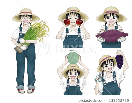一個女孩在做農事的插圖 一個女孩在做農事的插圖 132258759