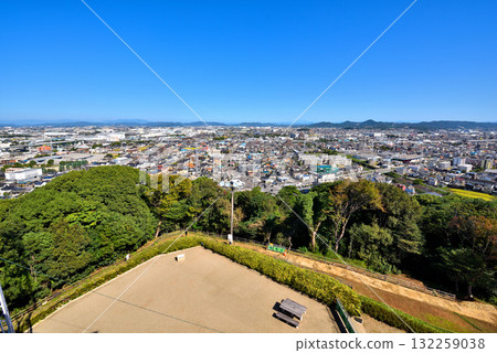 Aichi Prefecture: View from Komakiyama Castle, towards Komaki City and Inuyama City Aichi Prefecture: View from Komakiyama Castle, towards Komaki City and Inuyama City 132259038